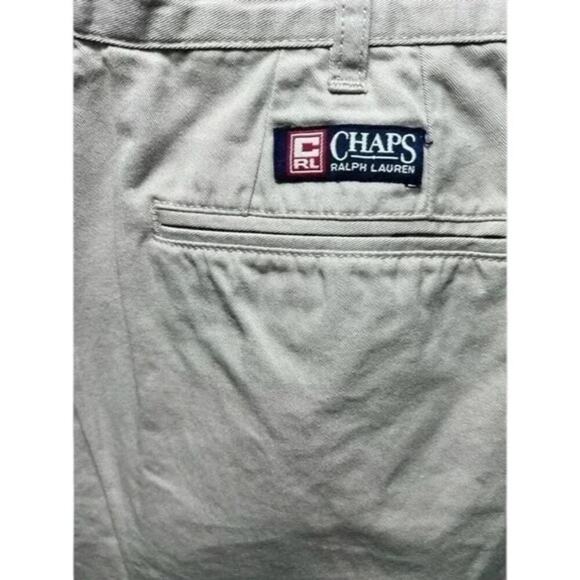 Vintage Chaps Ralph Lauren Pleated Chino Shorts Mens 30 Khaki Beige Classic Fit - Picture 7 of 7